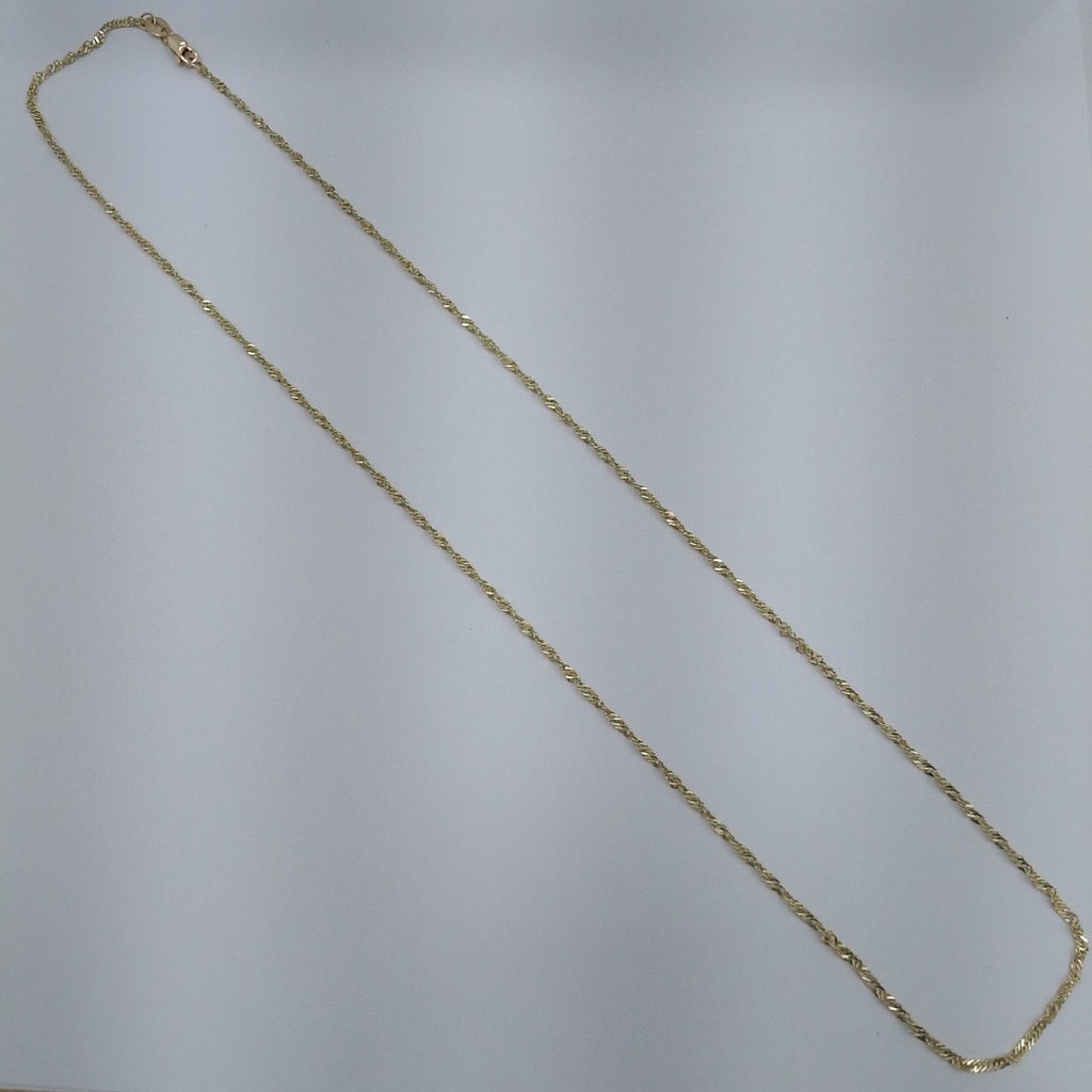 CADENAS TEJIDO MEDIO TZL ORO 14K 55 CM 3.1 GR (NUEVO)