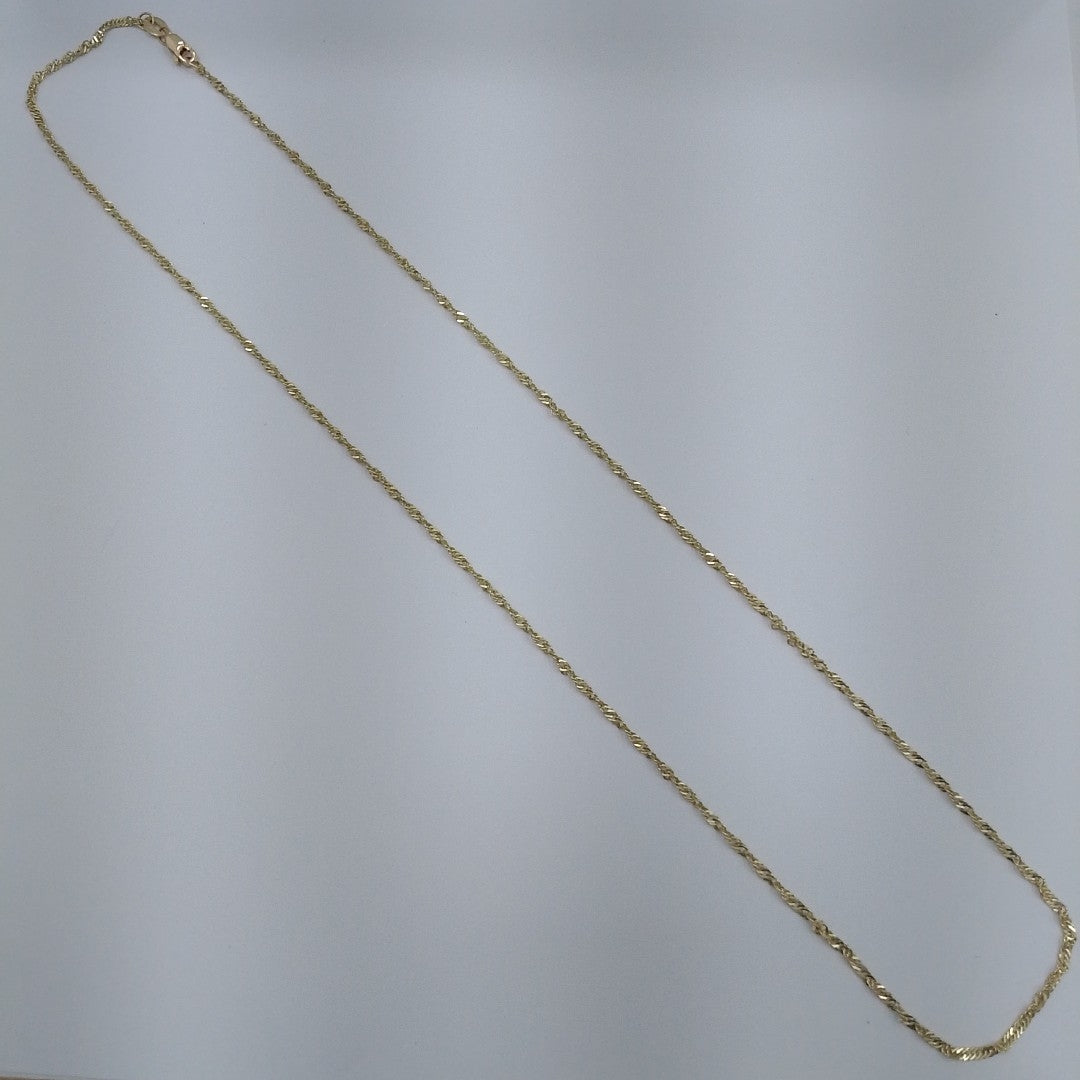 CADENAS TEJIDO MEDIO TZL ORO 14K 55 CM 3.1 GR (NUEVO)