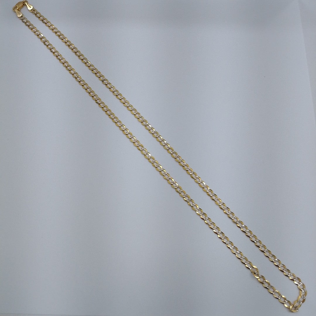 CADENAS BARBADA DIAMANTADA ORO 14K 55 CM 9 GR (NUEVO)
