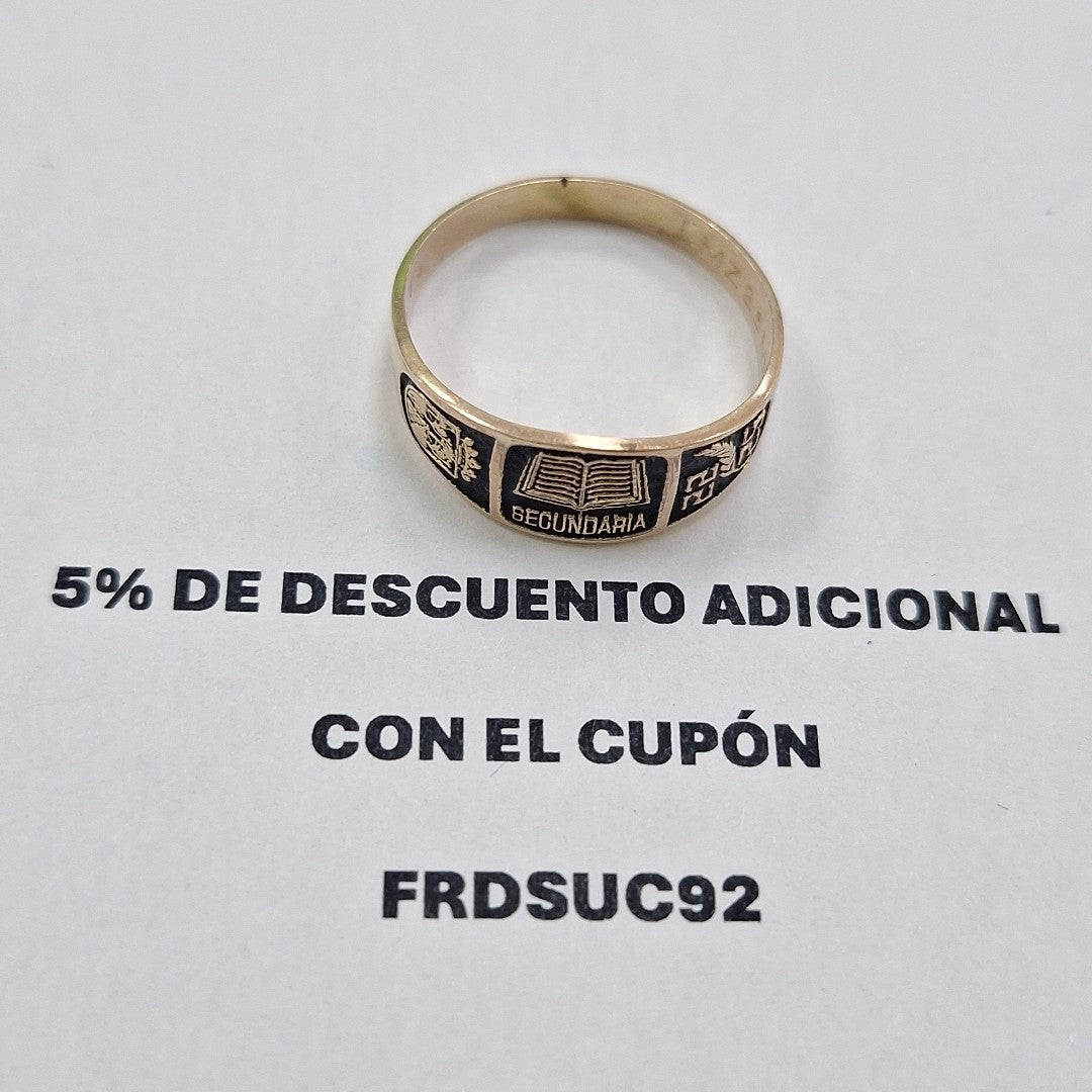 ANILLO DE GRADUACIÓN ORO 10 K 2.7 GRMS (SEMINUEVO)