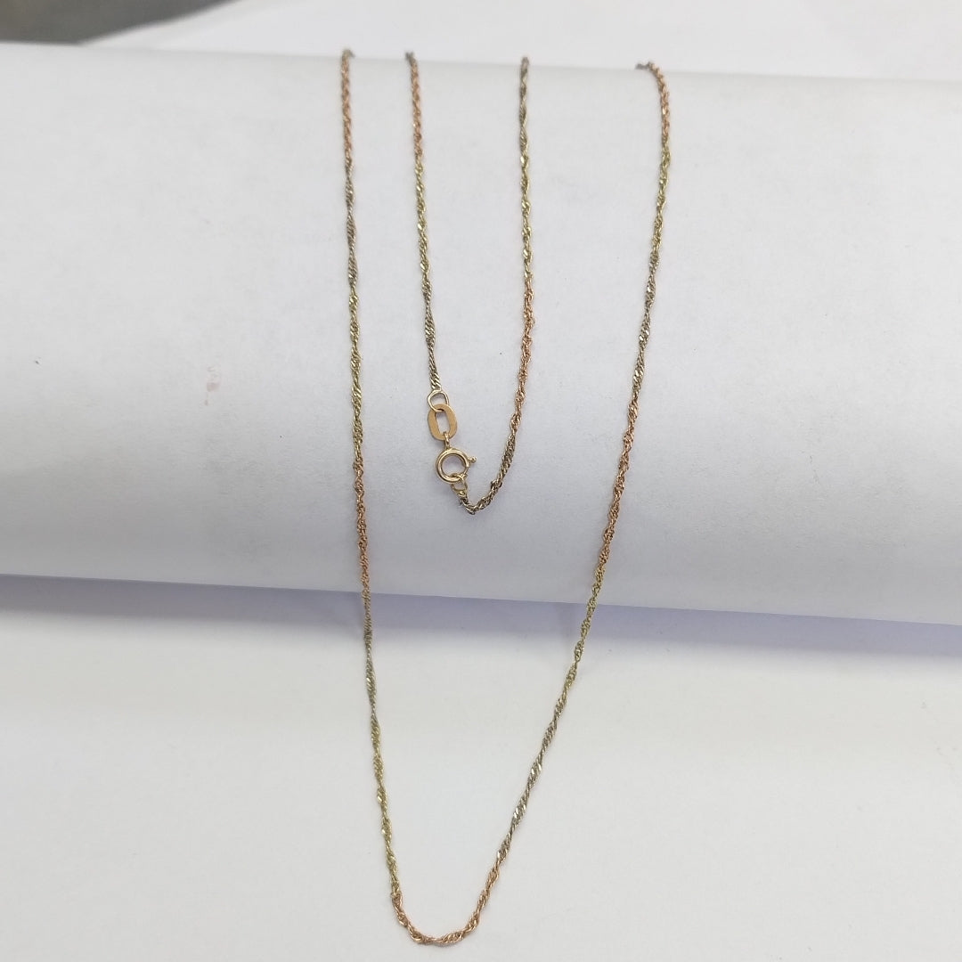 CADENA ORO COMBINADO 14 K 2,20 GRMS (SEMINUEVO)