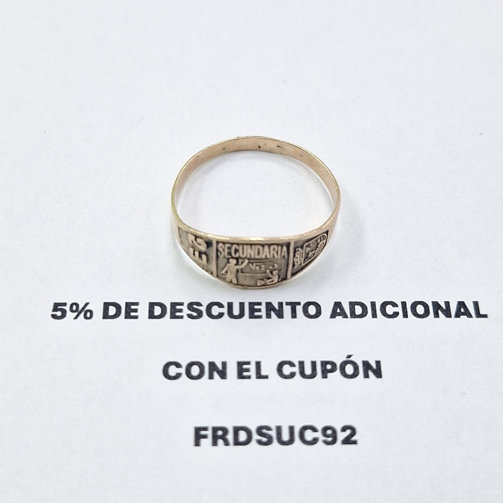 ANILLO DE GRADUACIÓN ORO 8 K 1,40 GRMS (SEMINUEVO)