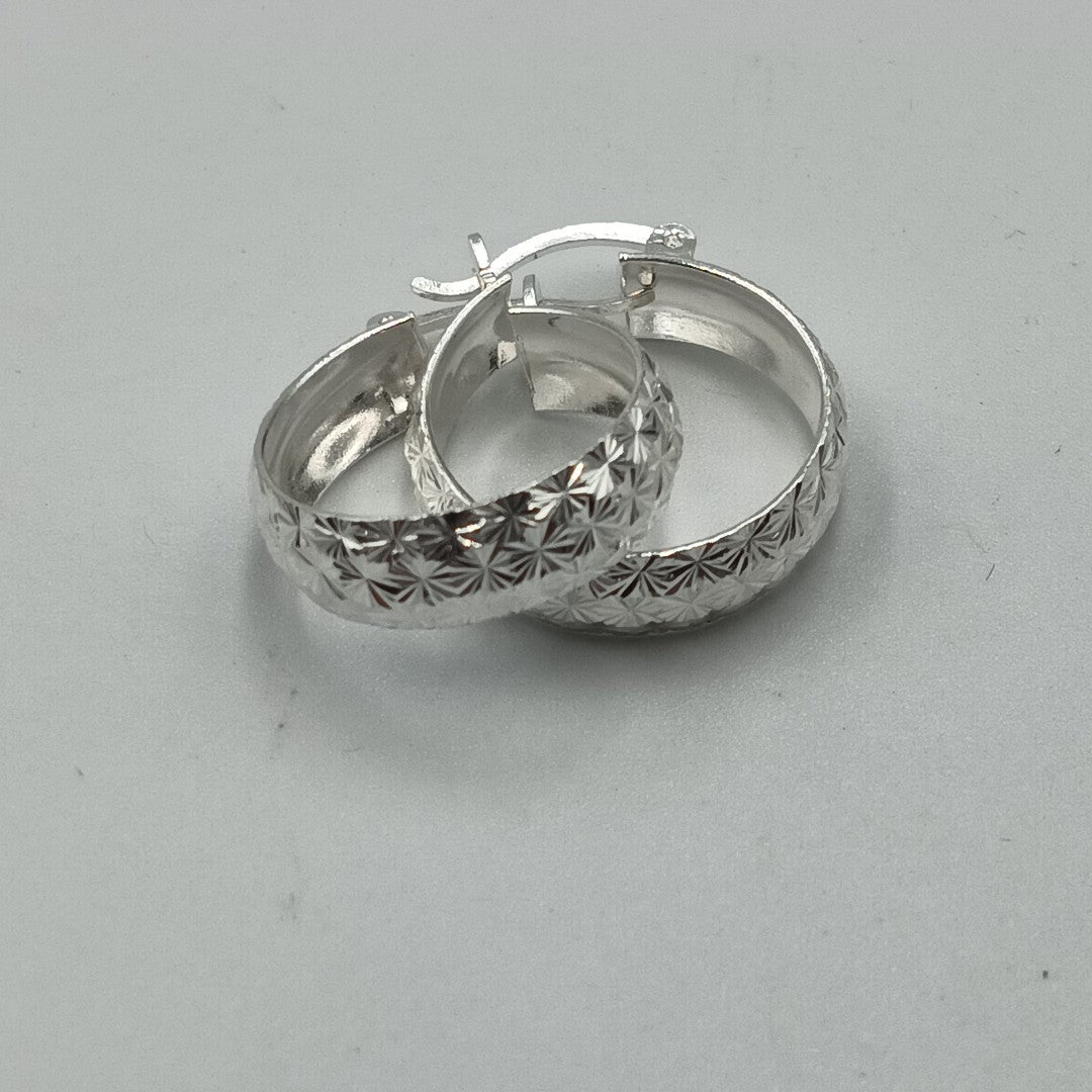 PAR ARRACADAS FACETADAS PLATA .925 3.4 GR (NUEVO)