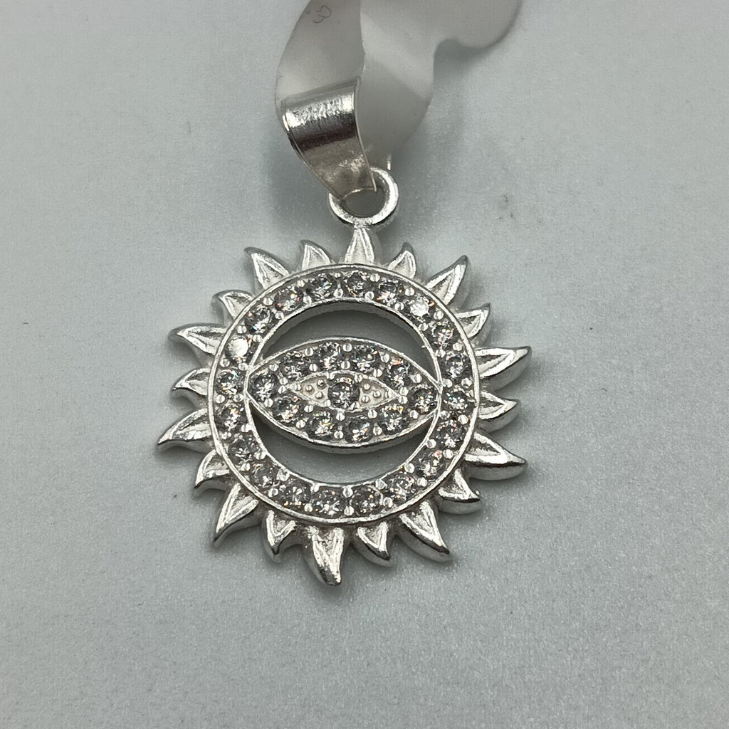 DIJE OJO MAGICO CON CIRCONIAS PLATA .925 2.1 GR (NUEVO)