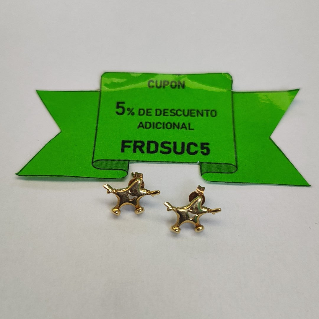 ARETES PAR ORO 14 K 2.3 GRMS (SEMINUEVO)