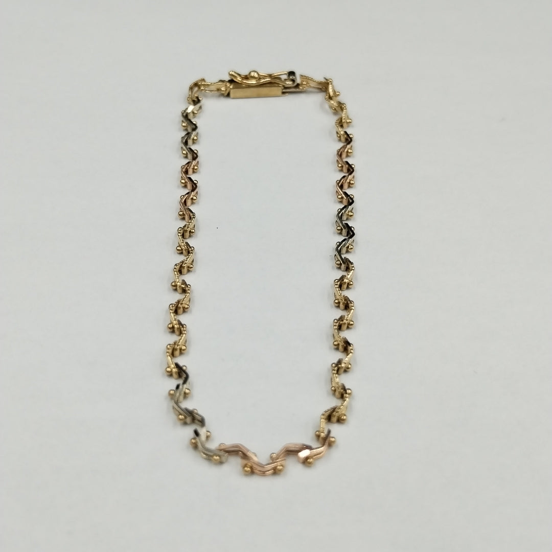 PULSERA ORO COMBINADO 14 K 4,40 GRMS (SEMINUEVO)