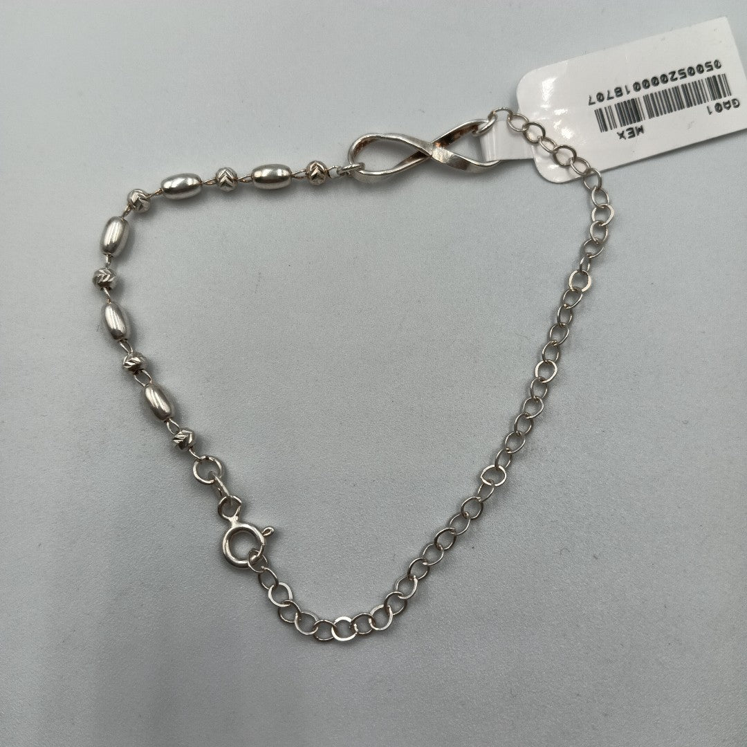 PULSERA TEJIDO INFINITO PLATA .925 18 CM 2.4 GR (NUEVO)