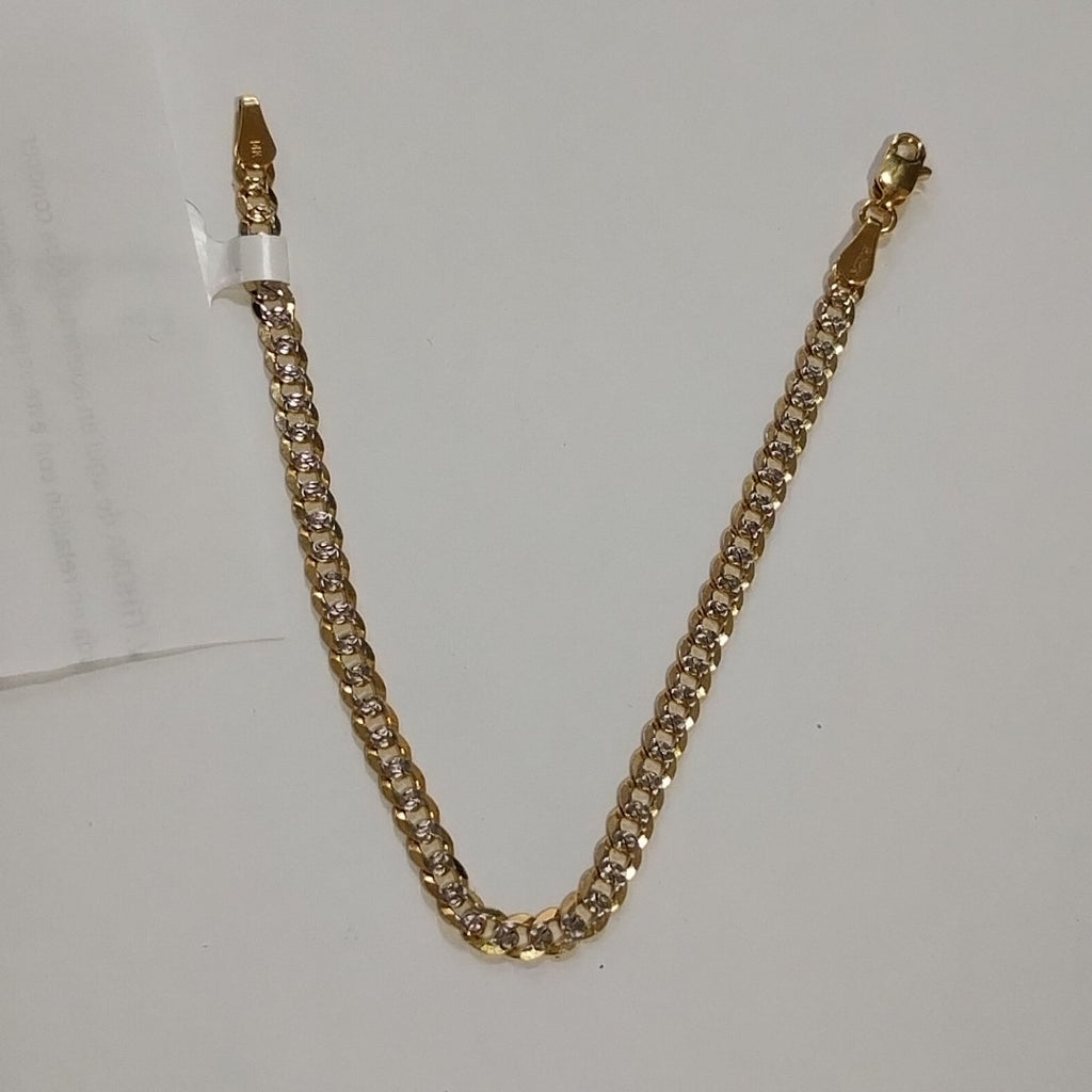 PULSERAS TEJIDO BARBADA ORO 14K 18 CM 4.4 GR (NUEVO)