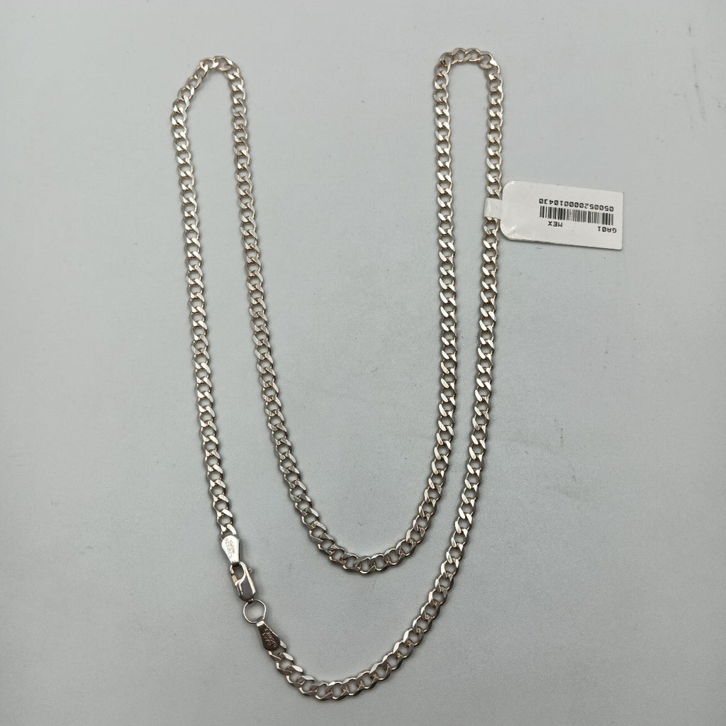 CADENA TEJIDO BARBADO PLATA .925 60 CM 13 GR (NUEVO)
