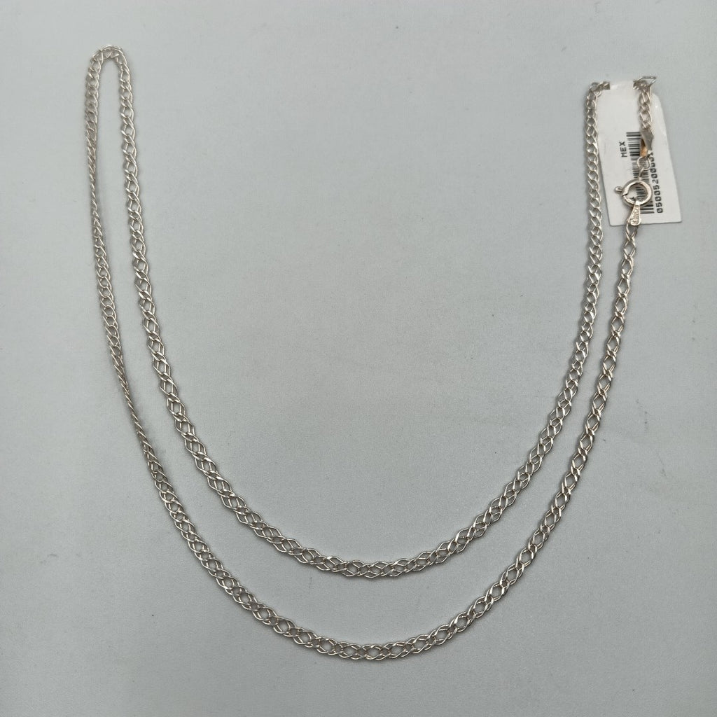 CADENA TEJIDO ESLABONES PLATA .925 55 CM 3.9 GR (NUEVO)