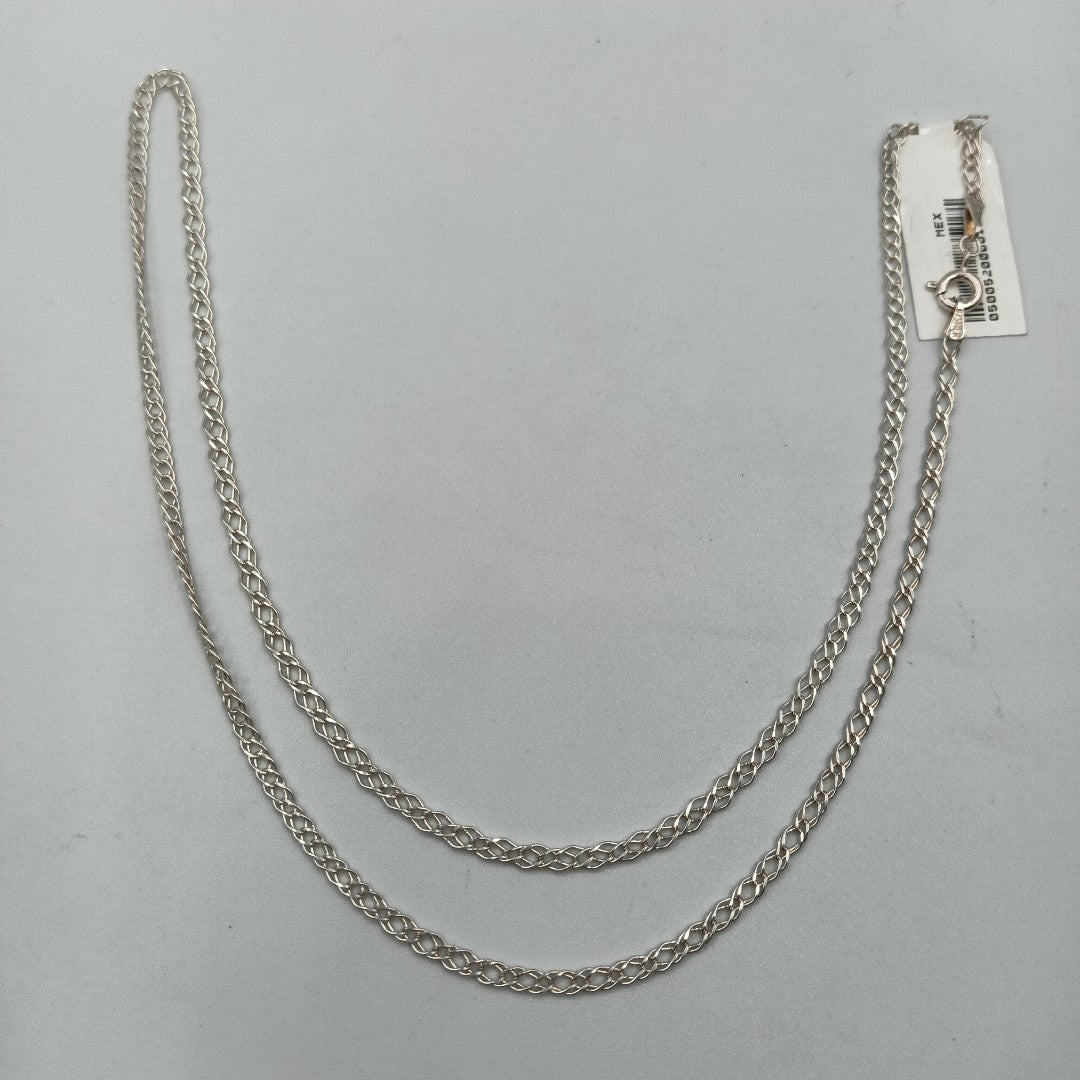 CADENA TEJIDO ESLABONES PLATA .925 55 CM 3.9 GR (NUEVO)