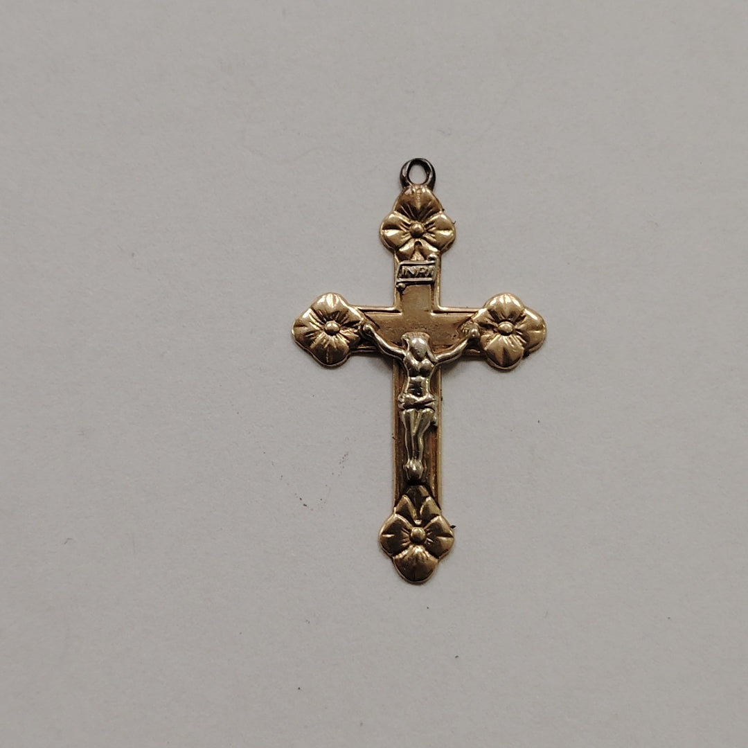 CRUCIFIJO ORO COMBINADO 14 K 2,00 GRMS (SEMINUEVO)