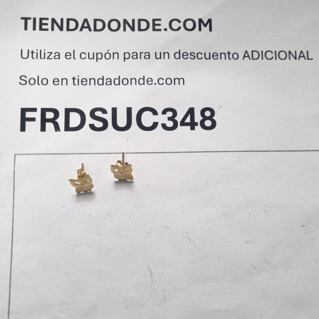ARETES PAR ORO 14 K 1.4 GRMS (SEMINUEVO)