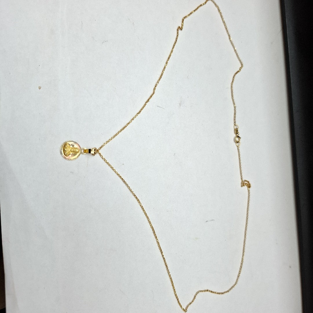 CADENA, MEDALLA RELIGIOSA ORO 10 K 2.3 GRMS (SEMINUEVO)
