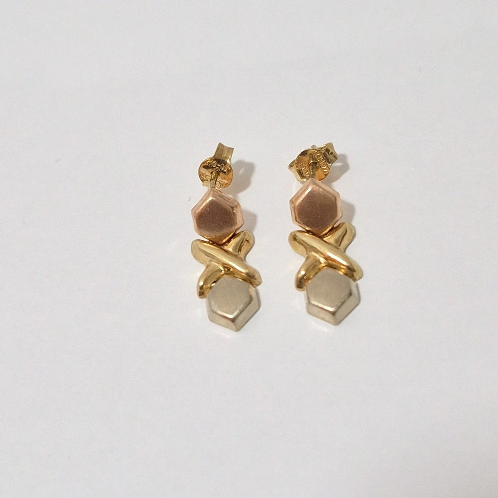 BROQUELES PAR ORO 14 K 2,10 GRMS (SEMINUEVO)