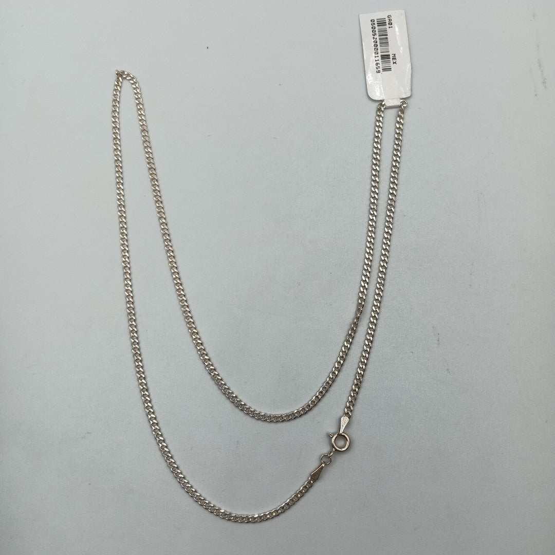 CADENA TEJIDO BARBADO PLATA .925 55 CM 5.2 GR (NUEVO)