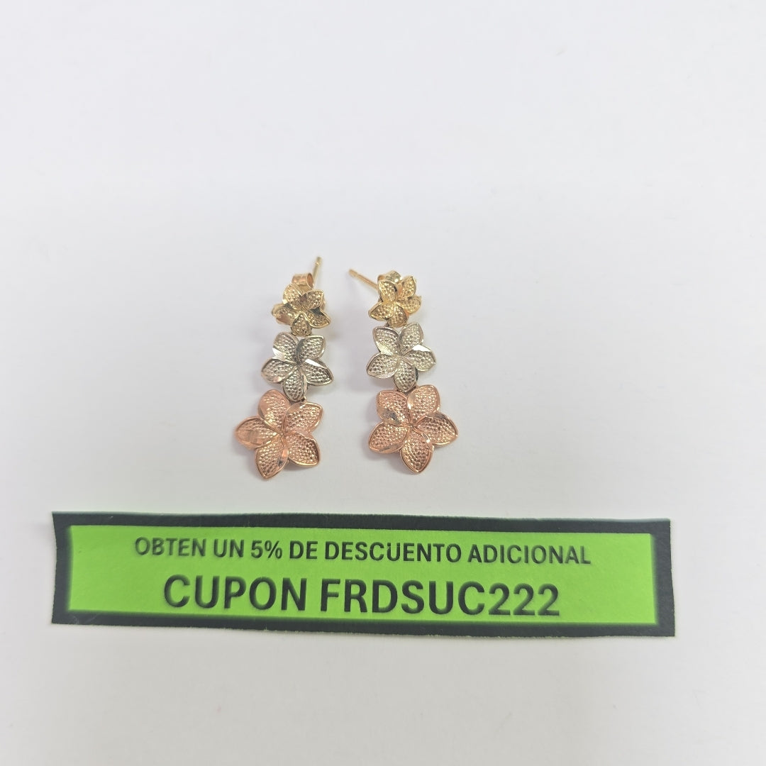 ARETES PAR ORO COMBINADO 10 K 1.8 GRMS (SEMINUEVO)