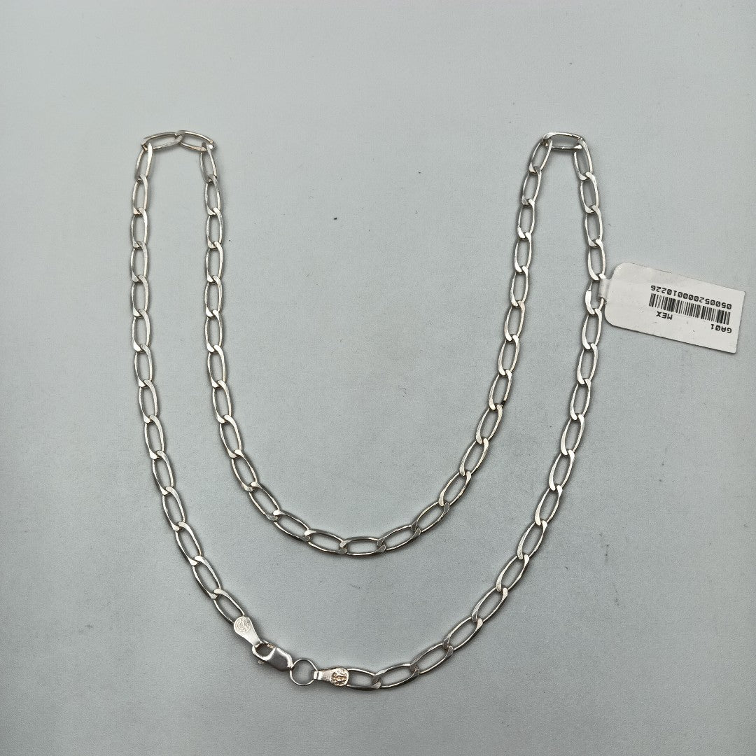 CADENA TEJIDO ESLABONES PLATA .925 55 CM 9.8 GR (NUEVO)