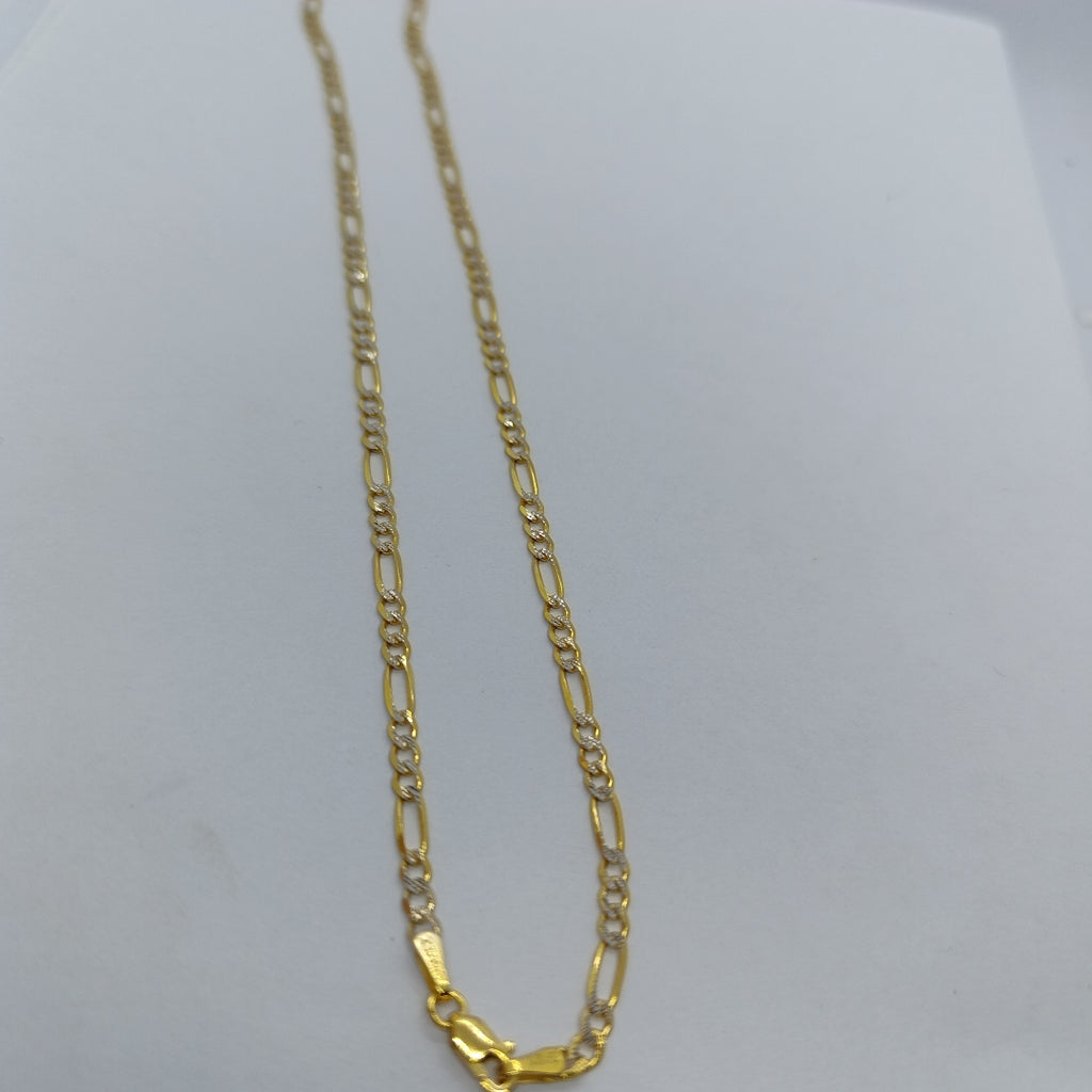 CADENAS TEJIDO 3X1 DIAMANTADO ORO 10K 50 CM 6 GR (NUEVO)