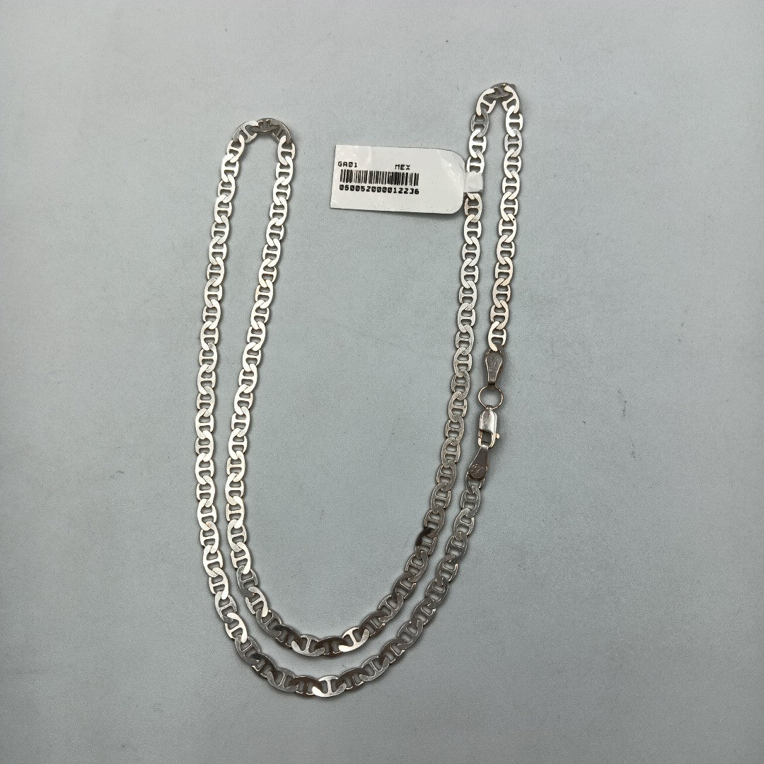 CADENA TEJIDO GUCHI PLATA .925 55 CM 12.6 GR (NUEVO)