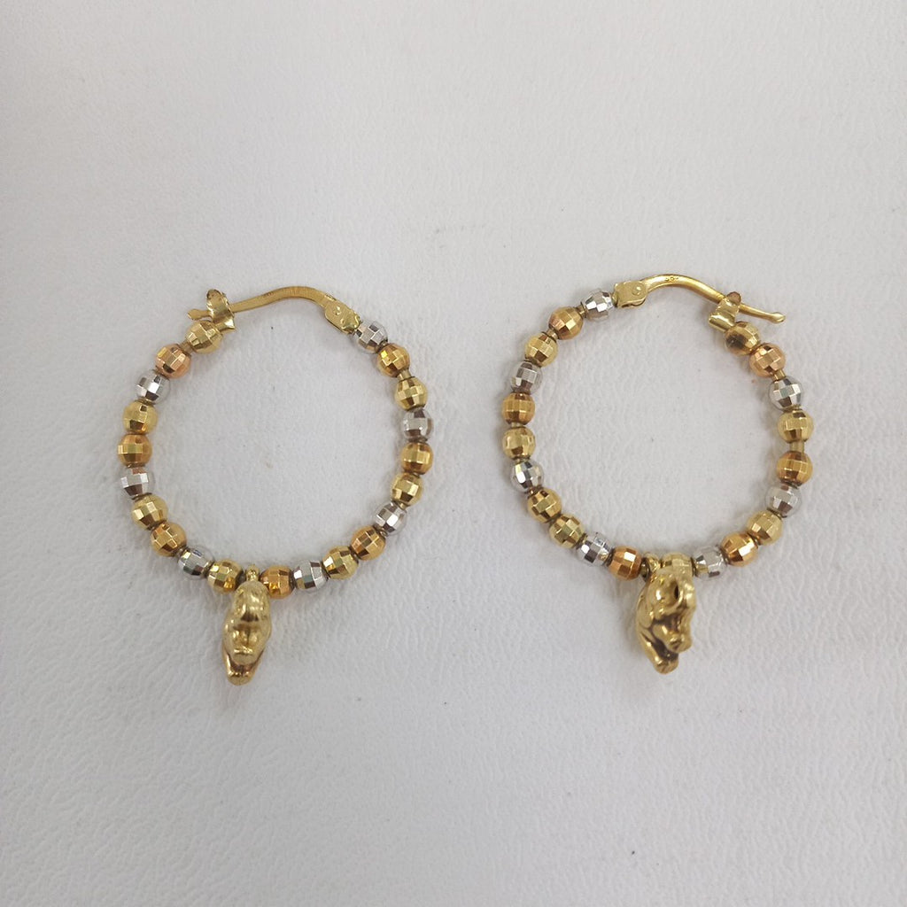 ARRACADAS PAR ORO, ORO COMBINADO 14 K 5.8 GRMS (SEMINUEVO)