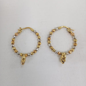 ARRACADAS PAR ORO, ORO COMBINADO 14 K 5.8 GRMS (SEMINUEVO)
