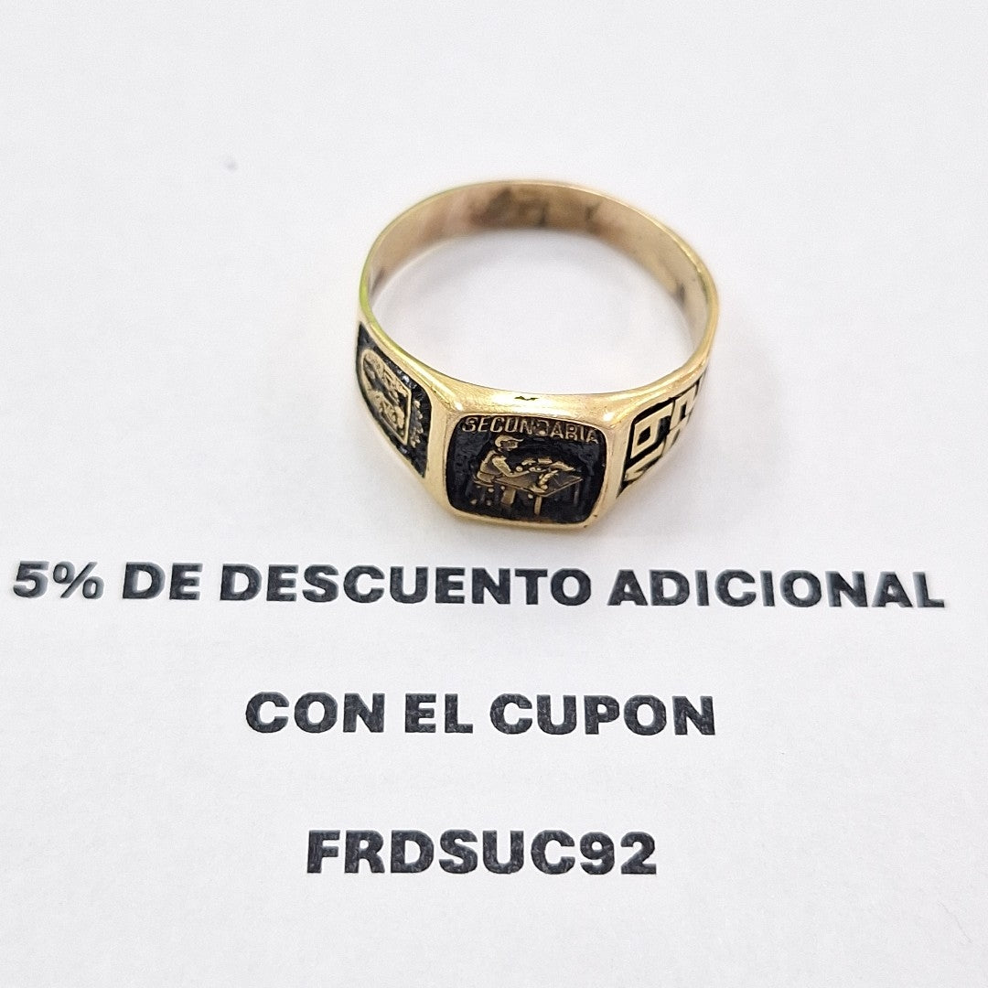 ANILLO DE GRADUACIÓN ORO 10 K 3.2 GRMS (SEMINUEVO)