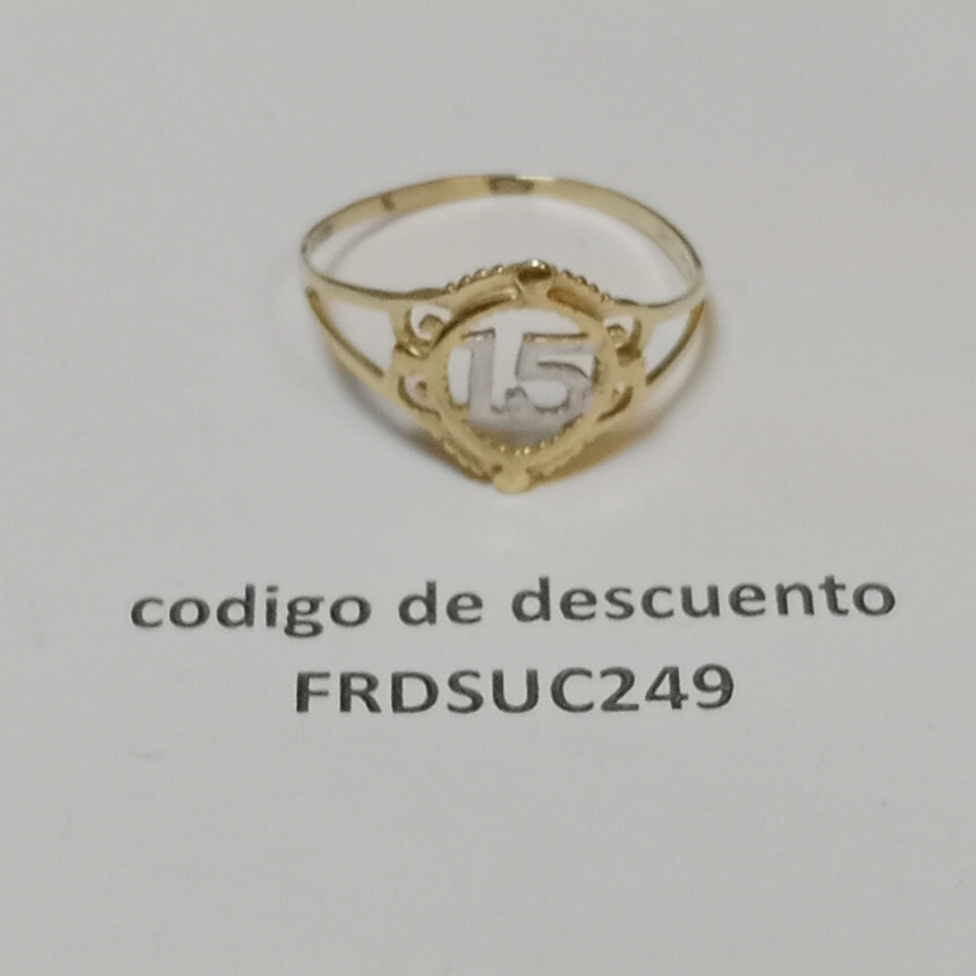 ANILLO CONMEMORATIVO ORO 10 K 0,90 GRMS (SEMINUEVO)