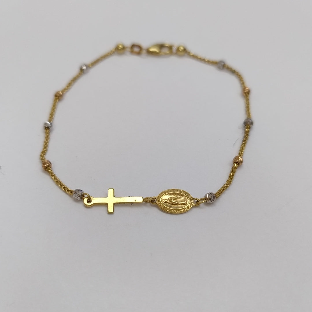 PULSERA ORO COMBINADO 14 K 2.3 GRMS (SEMINUEVO)