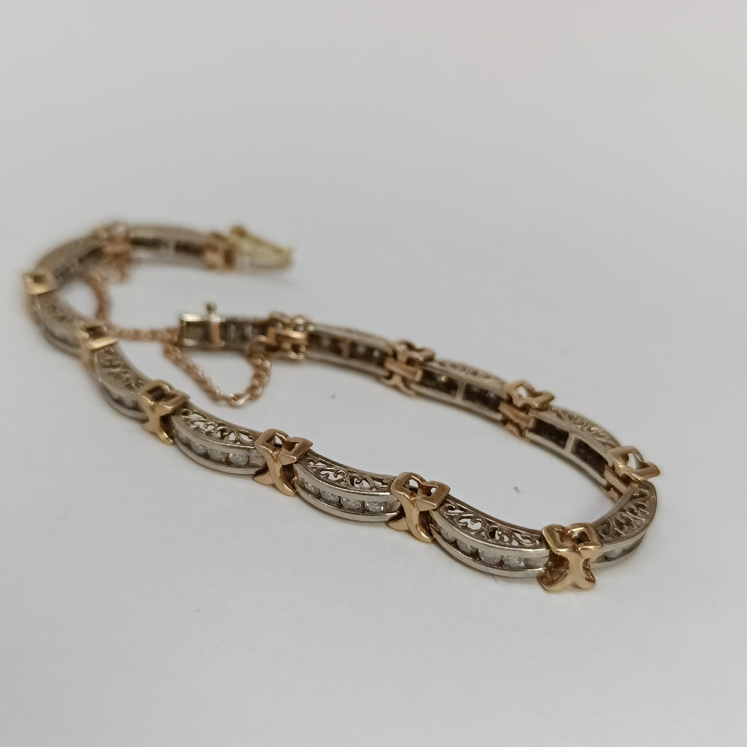 PULSERA ORO COMBINADO 14 K 14,50 GRMS (SEMINUEVO)