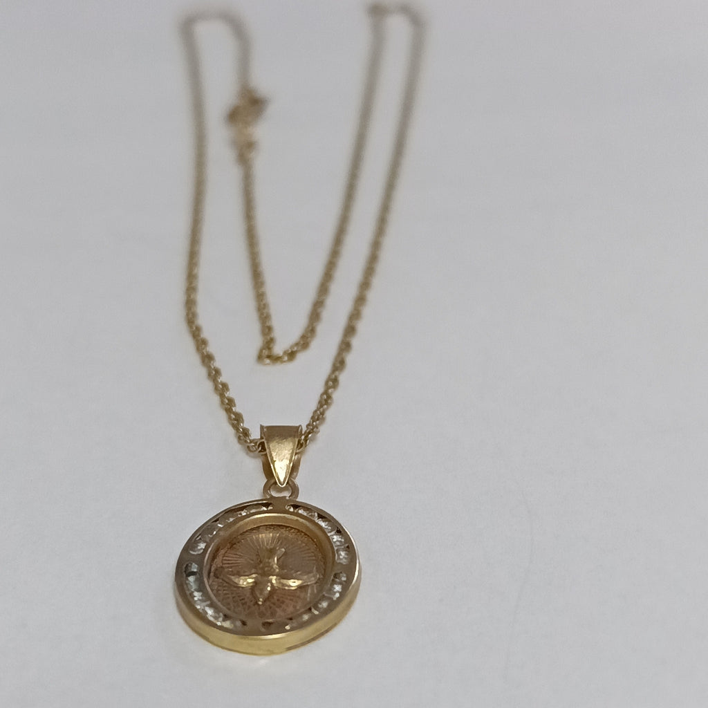 CADENA, MEDALLA RELIGIOSA ORO 10 K 2.5 GRMS (SEMINUEVO)