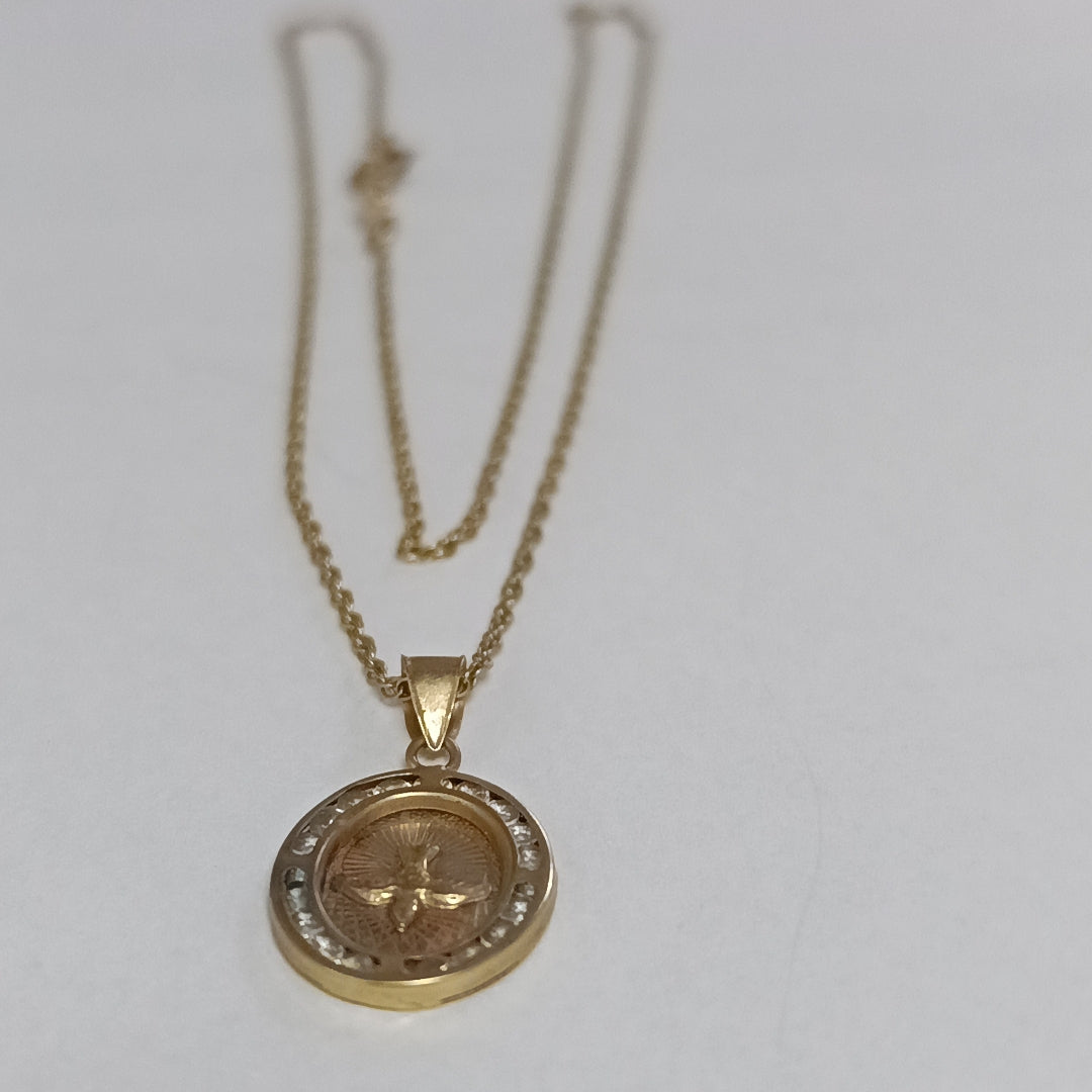 CADENA, MEDALLA RELIGIOSA ORO 10 K 2.5 GRMS (SEMINUEVO)