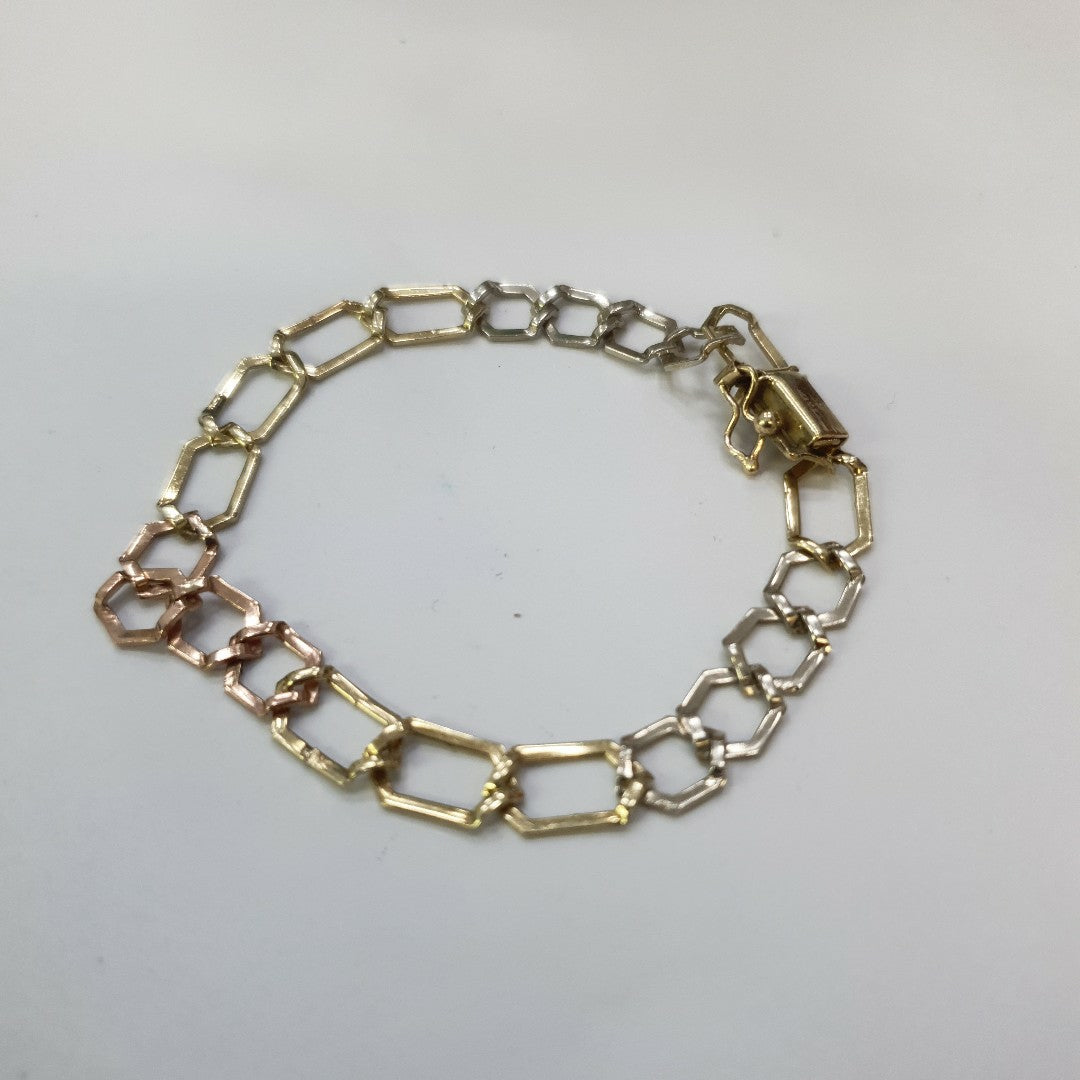 PULSERA ORO COMBINADO 10 K 5,50 GRMS (SEMINUEVO)