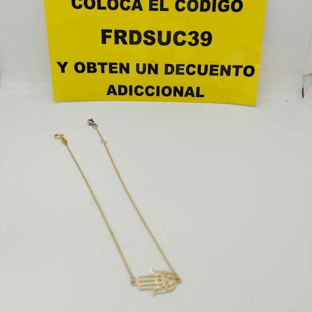 PULSERAS TEJIDO TOBILLERA TJ ESPECIAL ORO 10K 25 CM 1.1 GR (NUEVO)