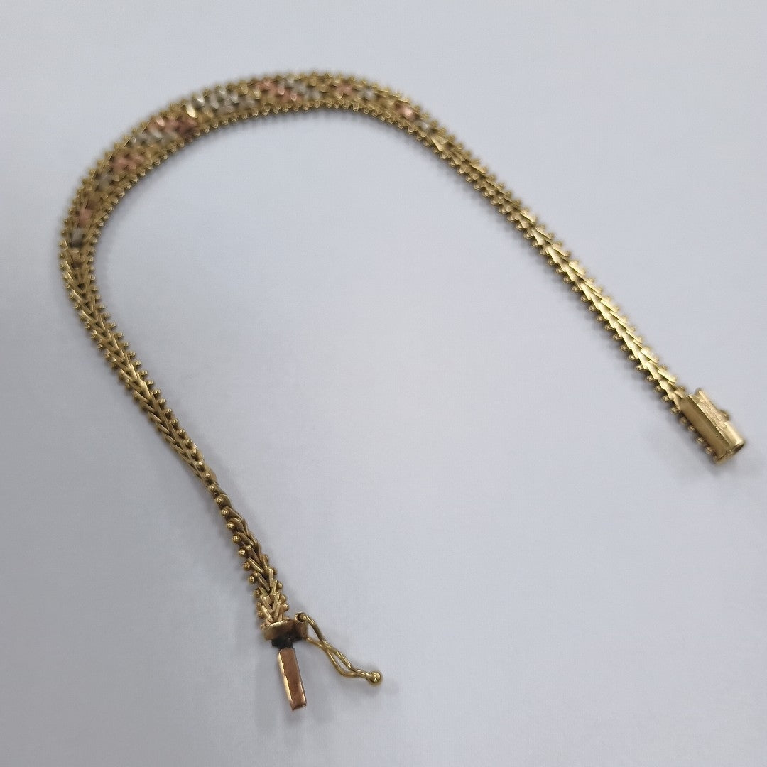 PULSERA ORO COMBINADO 10 K 7.4 GRMS (SEMINUEVO)