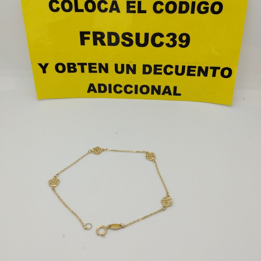 PULSERAS TEJIDO ESPECIAL C/DIJE ORO 10K 18 CM 1 GR (NUEVO)