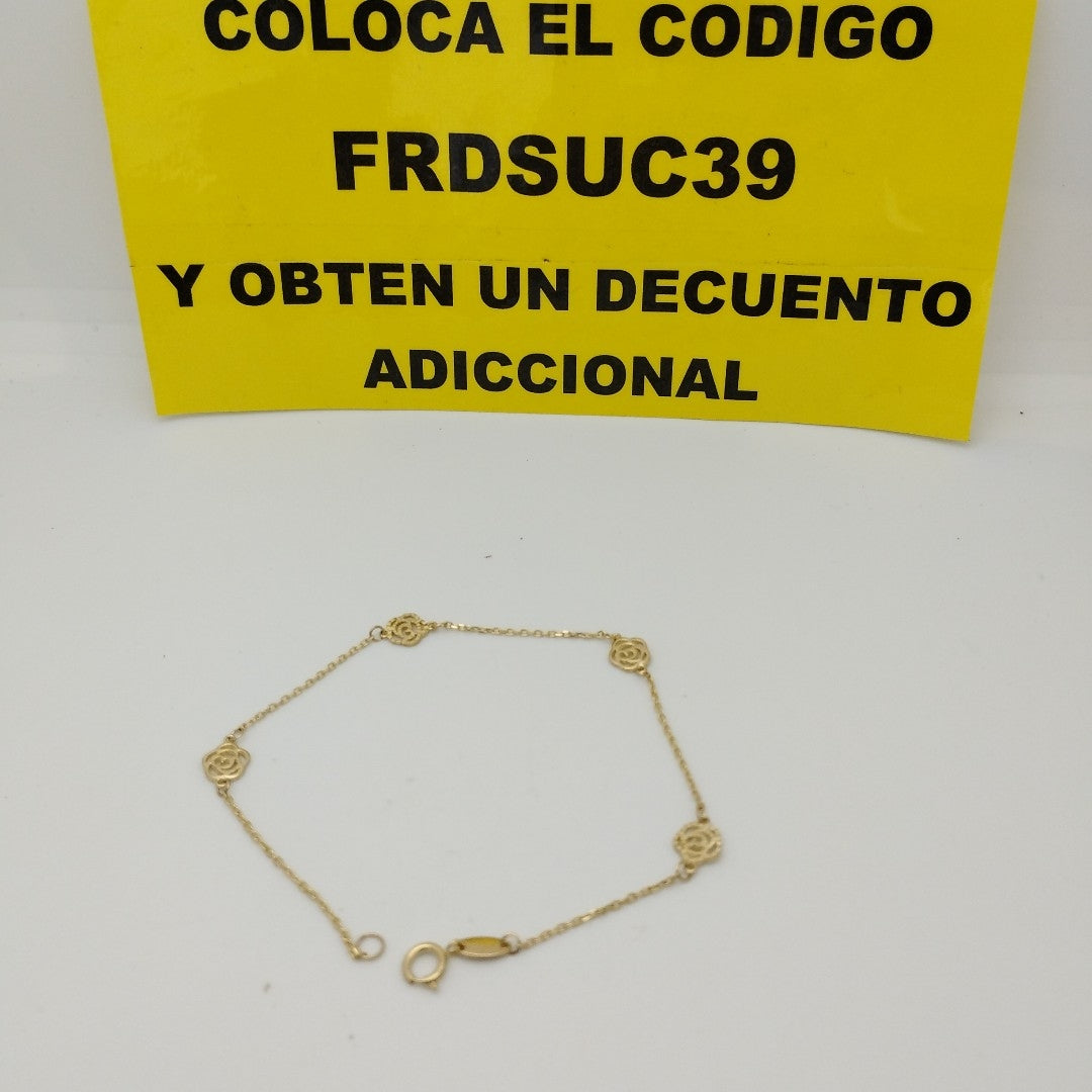 PULSERAS TEJIDO ESPECIAL C/DIJE ORO 10K 18 CM 1 GR (NUEVO)