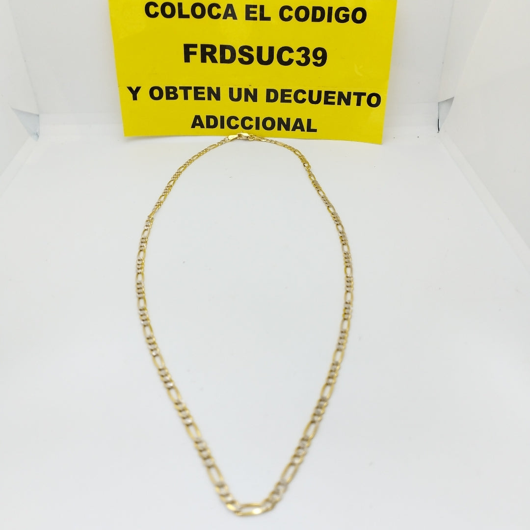 CADENAS TEJIDO 3X1 DIAMANTADO ORO 10K 50 CM 5.7 GR (NUEVO)