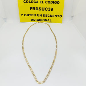 CADENAS TEJIDO 3X1 DIAMANTADO ORO 10K 50 CM 5.7 GR (NUEVO)