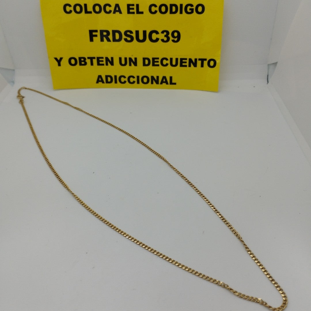 CADENAS TEJIDO BARBADA ORO 10K 55 CM 3.8 GR (NUEVO)