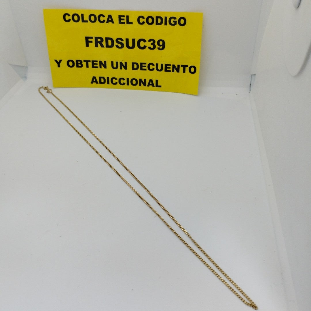 CADENAS TEJIDO BARBADA ORO 10K 55 CM 2.7 GR (NUEVO)