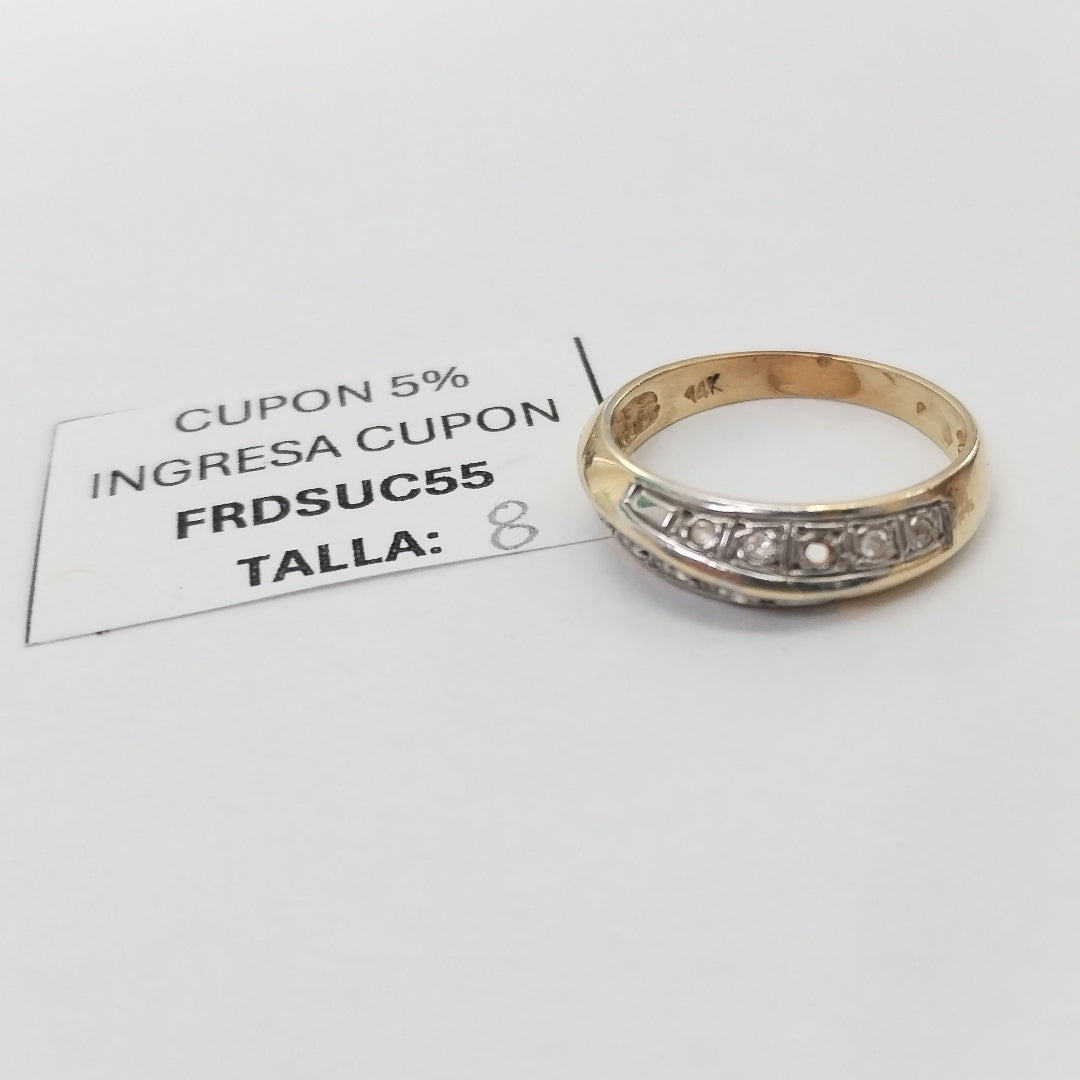 ANILLITO ORO, ORO BLANCO 14 K 2.7 GRMS (SEMINUEVO)