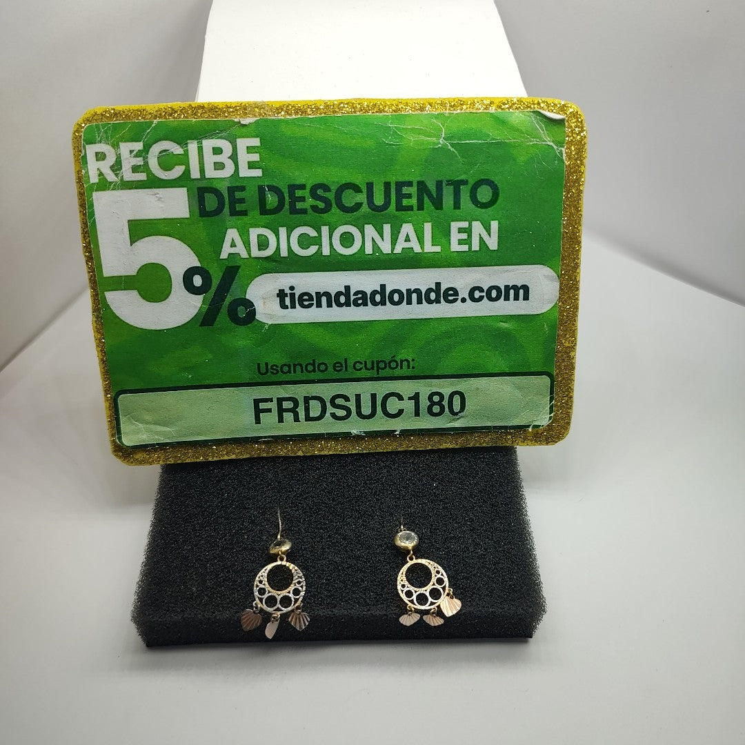 ARETES PAR ORO,ORO COMBINADO 10 K 1,60 GRMS (SEMINUEVO)