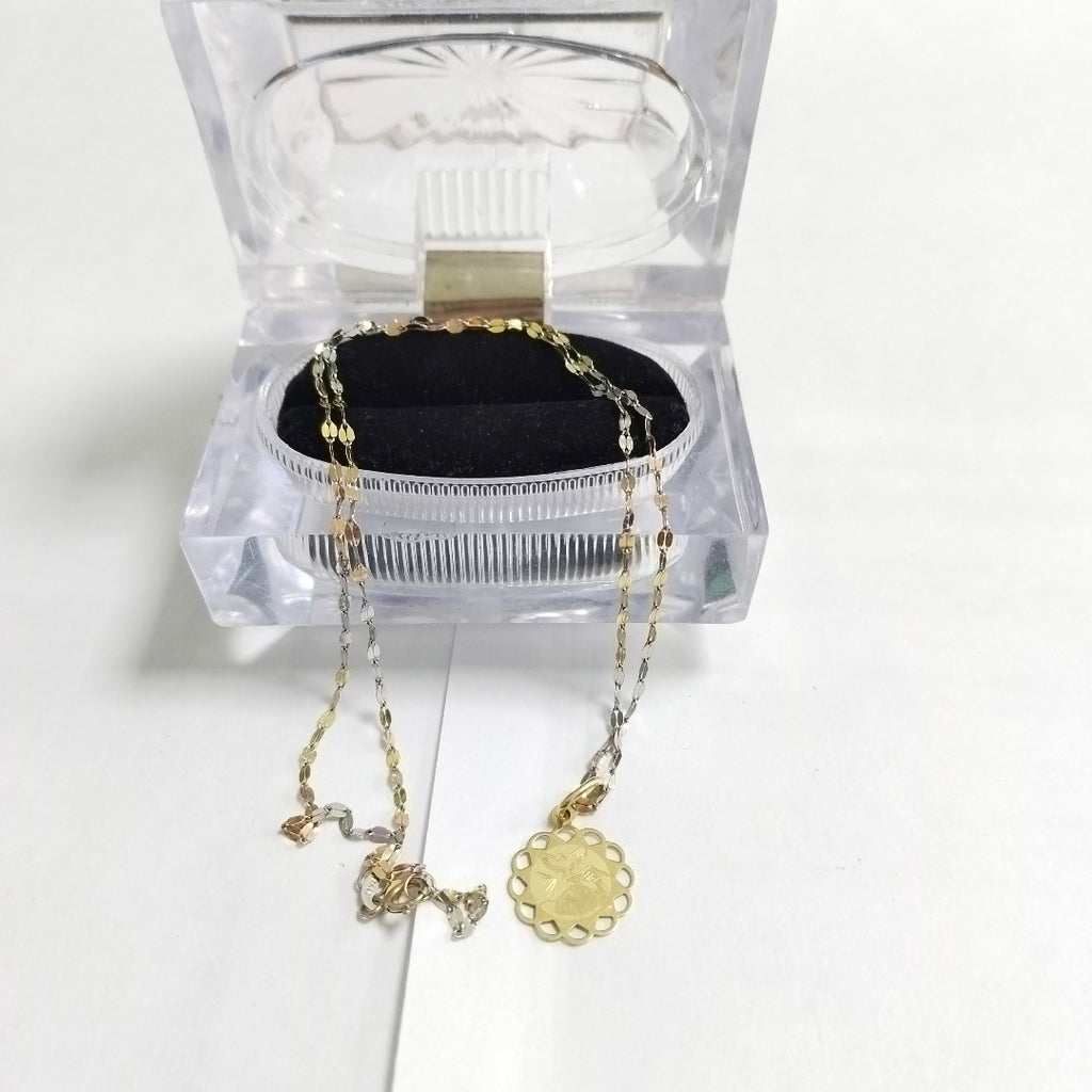 CADENA,MEDALLA RELIGIOSA ORO 14 K 1,60 GRMS (SEMINUEVO)