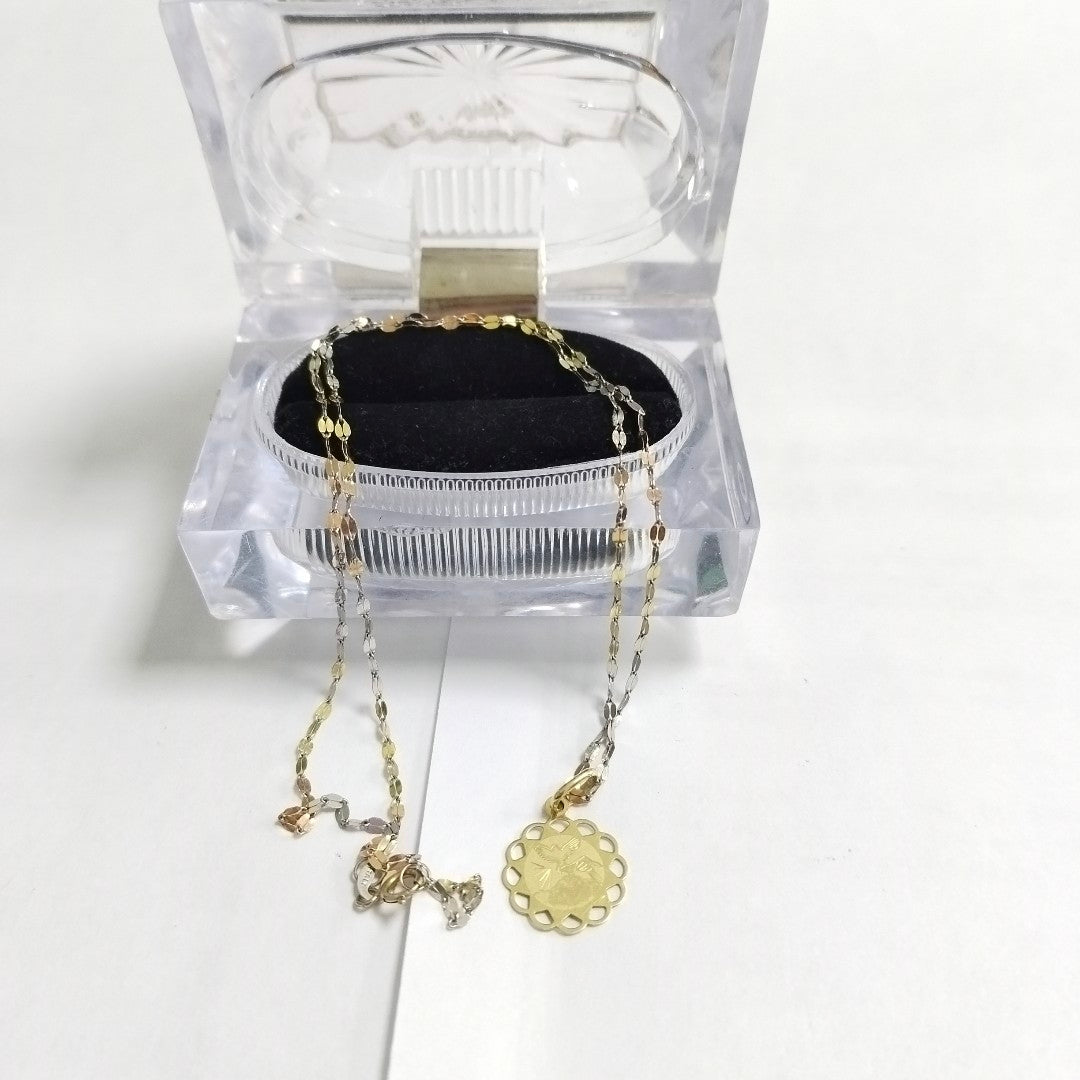CADENA,MEDALLA RELIGIOSA ORO 14 K 1,60 GRMS (SEMINUEVO)