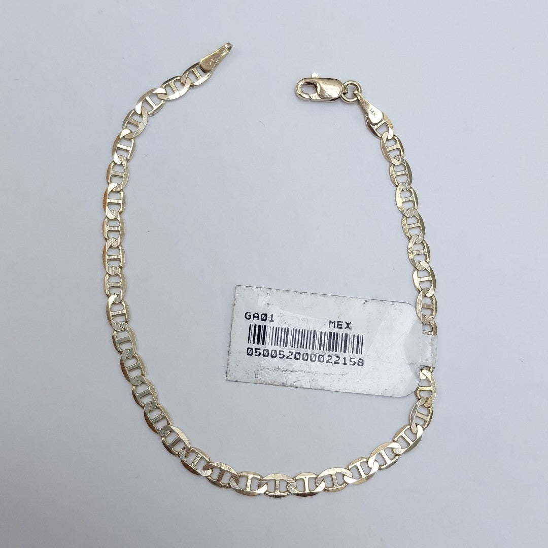 PULSERAS TEJIDO MARINERA ORO 14K 18 CM 3 GR (NUEVO)