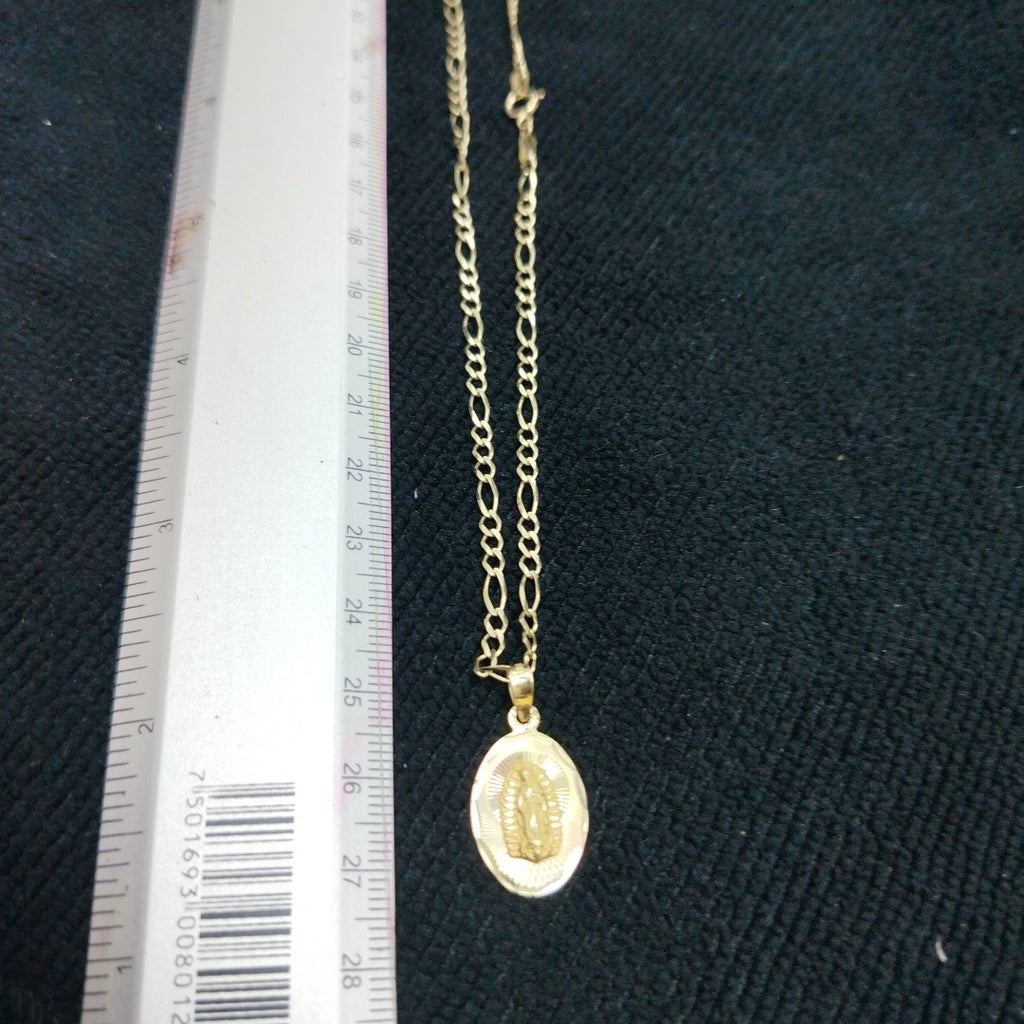 CADENA, MEDALLA RELIGIOSA ORO COMBINADO 10 K 4.8 GRMS (SEMINUEVO)