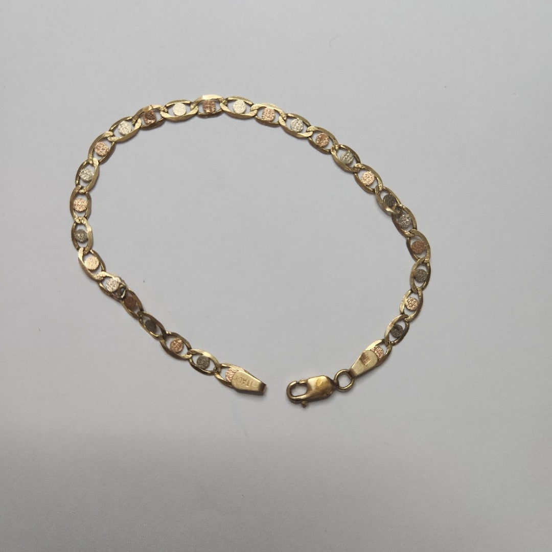 PULSERA ORO COMBINADO 14 K 3.4 GRMS (SEMINUEVO)
