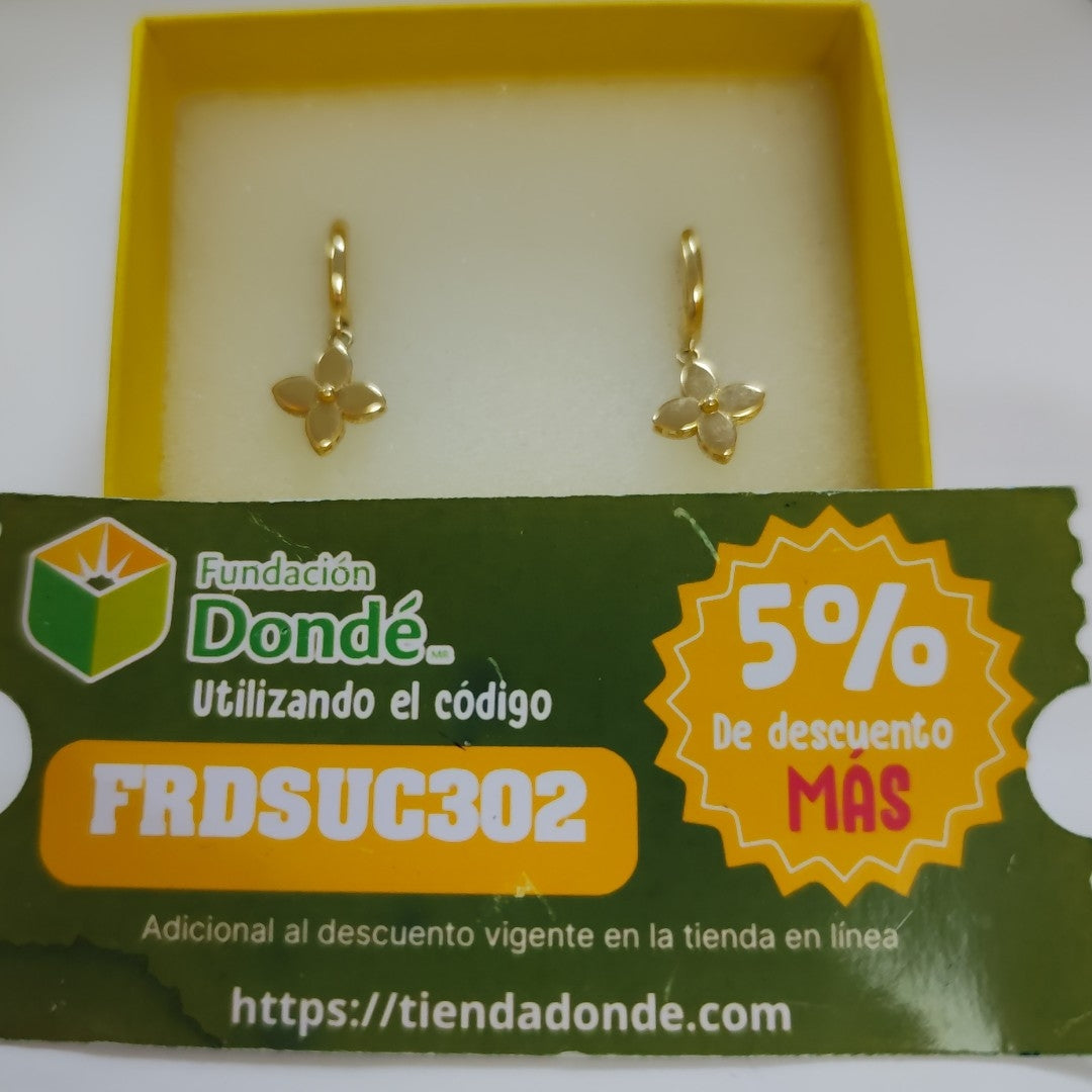BROQUELES ORO 14K 3.2 (NUEVO)