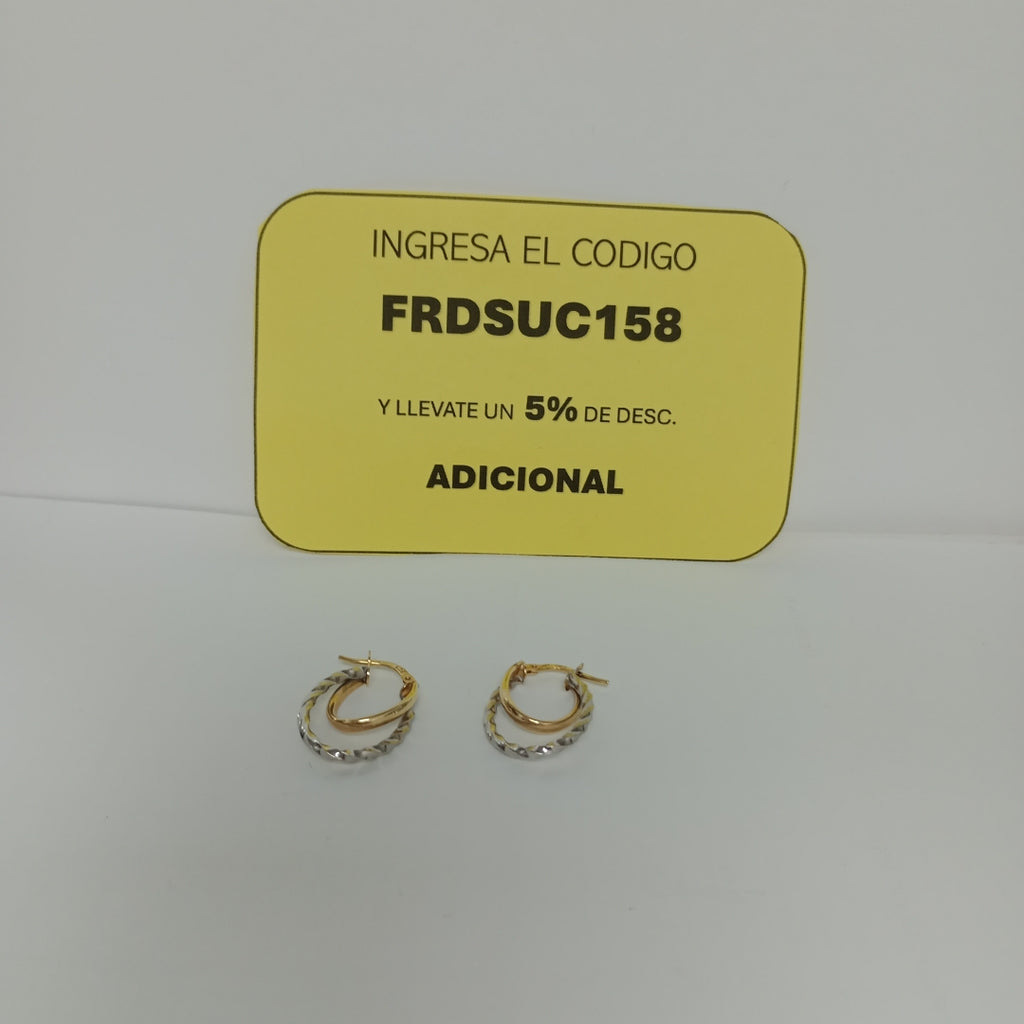 ARRACADAS PAR ORO 14 K 1.5 GRMS (SEMINUEVO)